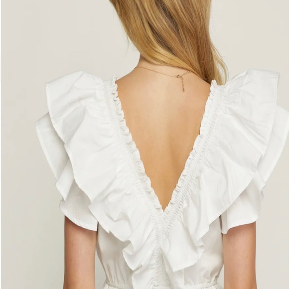 ZARA trending white, high fashion ruffled peplum top. Perfect for Summer❣️ - Picture 4 of 8